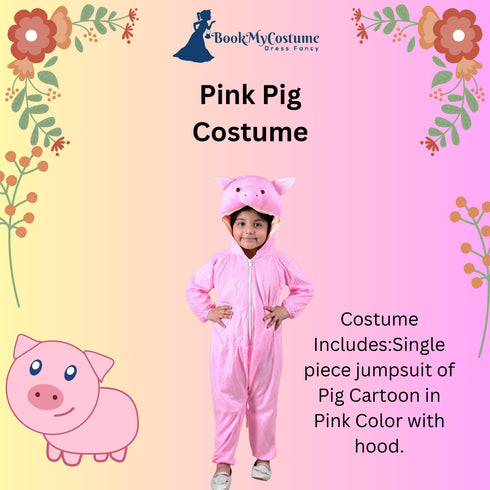 BookMyCostume Piglet Cartoon Animal Kids Fancy Dress Costume